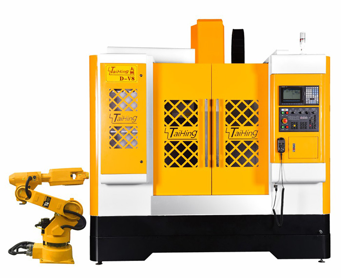 线轨机D-V8（三菱系统）—CNC850三轴线轨机(高速高精密零件立式加工中心机） （带油雾得理器） 主轴转速达18000转 ，带机械手